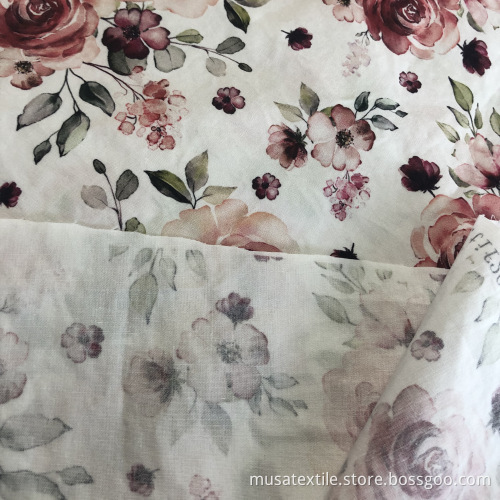 Hot Sale Floral Printed Cotton Woven Poplin Fabric